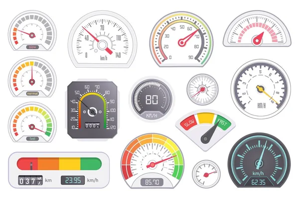 Speedometer icon set isolated on white background — Stock Vector