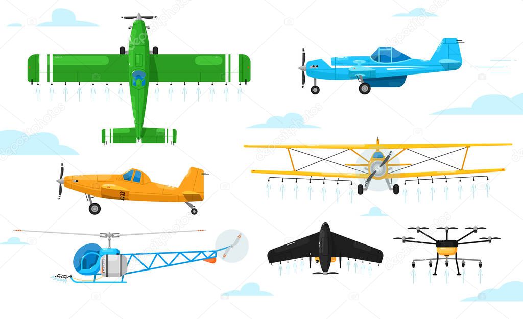 Agricultural aviation. Crop duster aircrafts