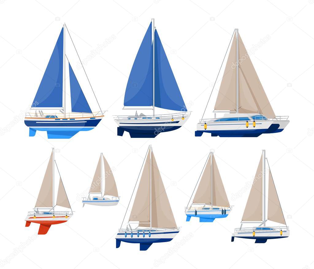 odern sailboat vector illustration