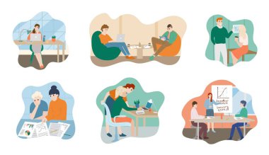 İş adamlarının birlikte çalıştığı ofis sahnesi.