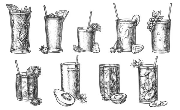 Boceto dibujado a mano de bebida saludable aislado sobre fondo blanco — Archivo Imágenes Vectoriales