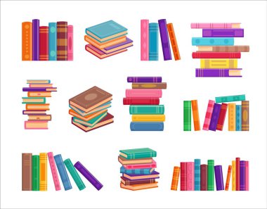 Beyaz arkaplan üzerine kitap yığını 
