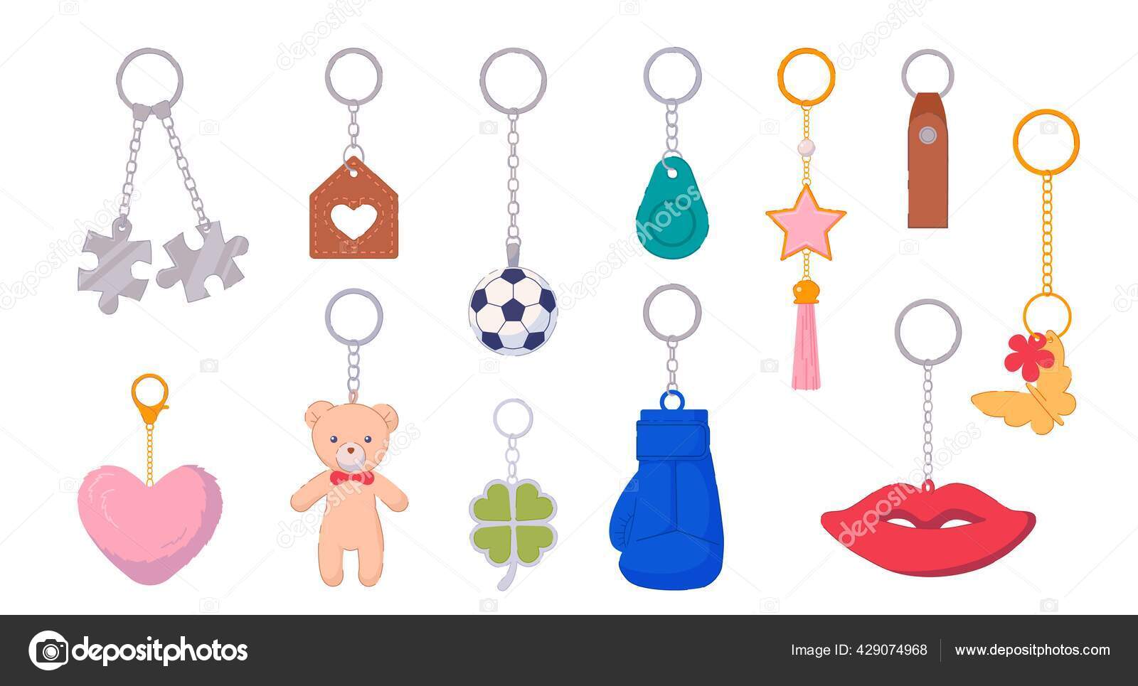 Silver keychain circle shape Royalty Free Vector Image