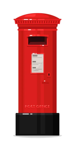 Londres caixa de correio vermelho post isolado no fundo branco — Vetor de Stock