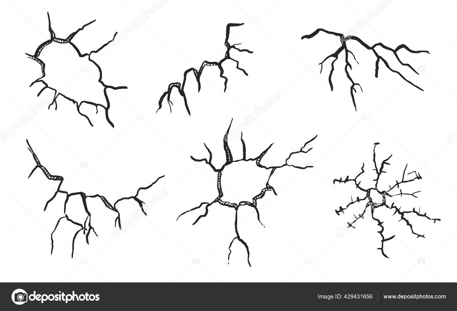 Ice crack realistic sketch Black line isolated no white. Fissure broken  earth effect transparent background. Icy scratches. Lightning flat doodle.  Kintsugi craquelure Japanize art Vector illustration 18735044 Vector Art at  Vecteezy