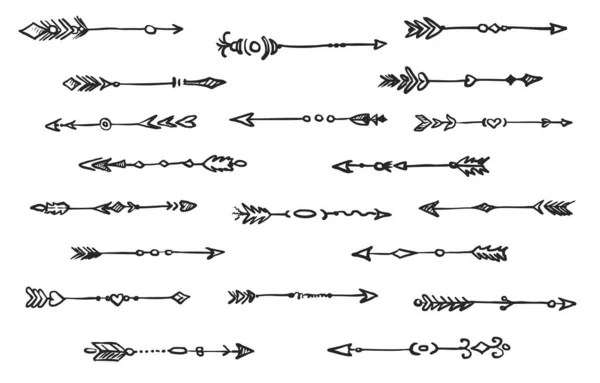 Племінна стрілка в стилі бохо ізольований набір піктограм — стокове фото