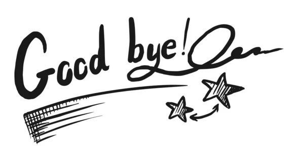 Dibujado a mano adiós boceto de letras en blanco — Foto de Stock
