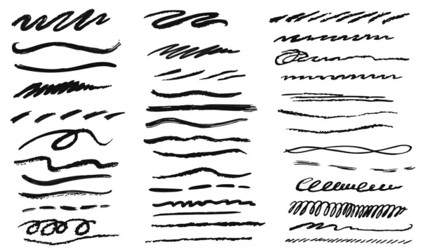 Ícone de linha de lápis grunge manuscrito definido no branco — Fotografia de Stock