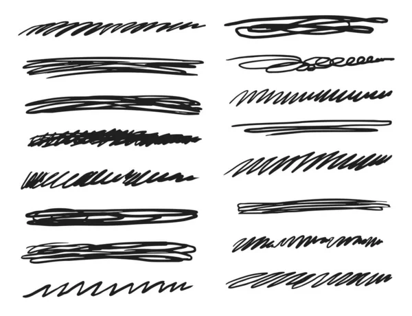 Hand drawn underline stroke sketch doodle icon set — Stock Photo, Image