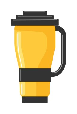 Saplı termo kupa beyaz üzerine izole edilmiş.