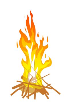 Ağaç dalından kamp ateşi beyaza saplanmış.