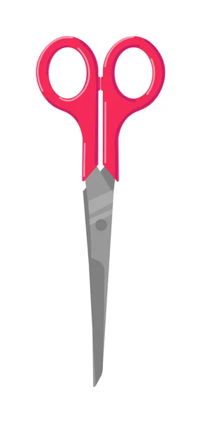 Scissors with red handle isolated on white background — Stock Vector