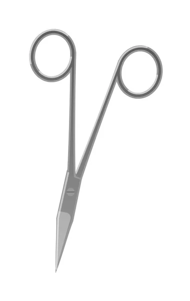 Cisailles médicales avec lame courte isolée sur blanc — Image vectorielle