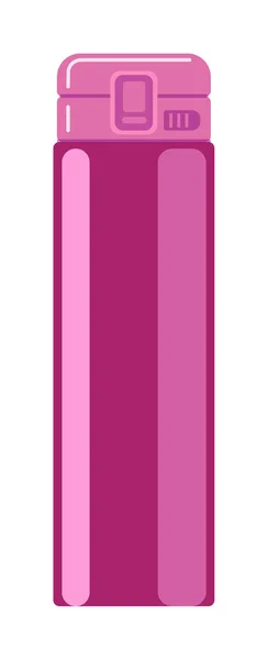 Růžová termoska s klipem na víku izolovaném na bílém — Stockový vektor