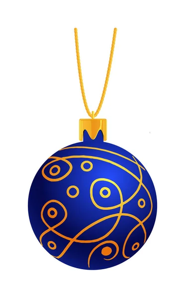Κρεμαστά μπάλα χριστουγεννιάτικη διακόσμηση απομονωμένη σε λευκό — Διανυσματικό Αρχείο