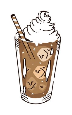 Sütlü ve dondurmalı kahve.