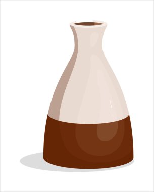 Beyaz üzerine izole edilmiş renkli seramik vazo