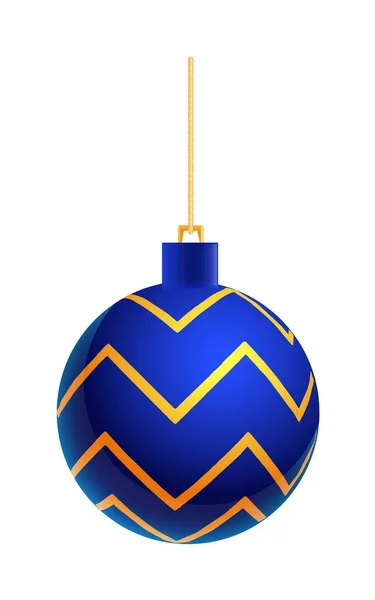 Χριστουγεννιάτικη διακόσμηση μπάλα δέντρο απομονώνονται σε λευκό — Διανυσματικό Αρχείο