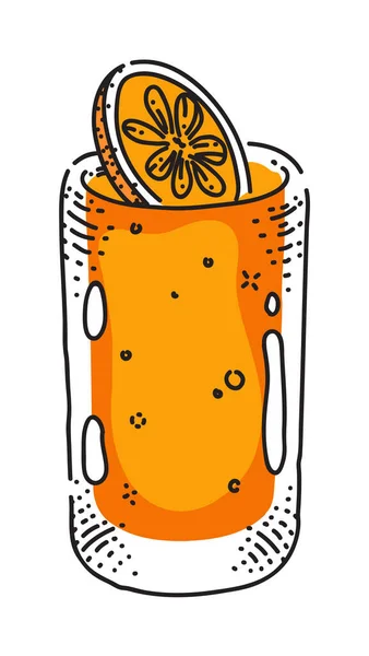 Χυμός πορτοκαλιού σε ποτήρι που απομονώνεται σε λευκό φόντο — Διανυσματικό Αρχείο