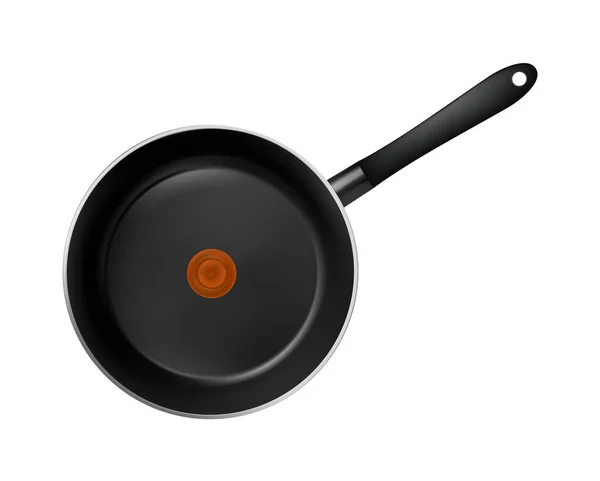 Frying pan with non-stick coating isolated on white — Stock Vector