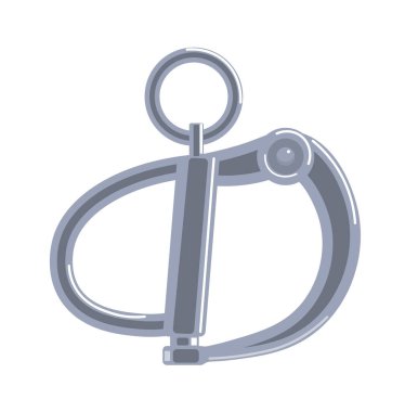 Krom tırmanma karabinası beyaz arkaplanda izole