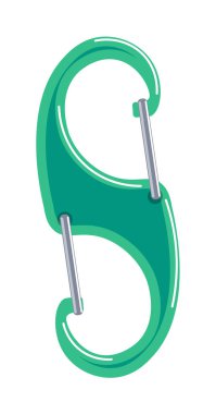 Çift karabina ekipmanı beyaz arkaplanda izole edildi