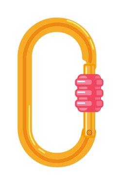 Karabina tırmanma ekipmanları beyaz arkaplanda izole