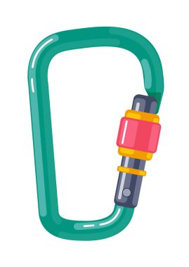 Dağcı karabinası beyaz arkaplanda izole edildi