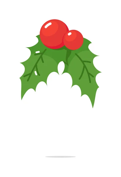 Décoration de Noël gui ou houx isolée — Image vectorielle