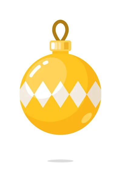Decoración de la bola de Navidad con adorno aislado — Vector de stock