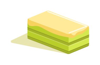 Yeşil pasta eşleşmesi izole edilmiş beyaz arkaplan