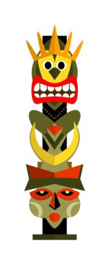 Beyaz arka planda izole edilmiş totem.