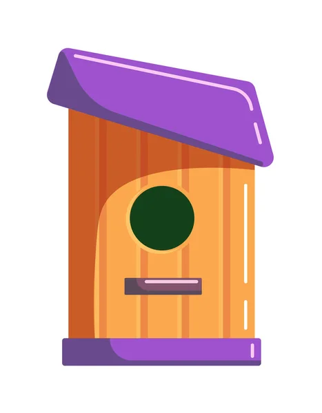 Birdhouse de tablón de madera aislado en blanco — Vector de stock