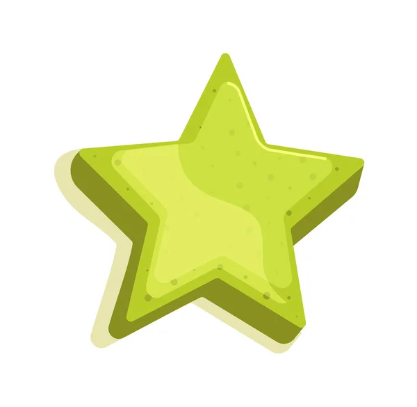 Matcha zelený čaj chuť hvězda cookie izolované na bílém — Stockový vektor