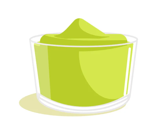 Matcha chá verde sabor doce sobremesa em vidro isolado — Vetor de Stock