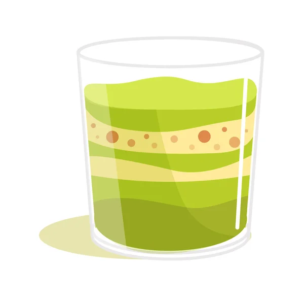 Batido de té verde Matcha en vidrio aislado sobre blanco — Vector de stock