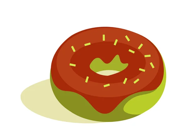 Donut de chá verde Matcha com cobertura de cobertura de cobertura de chocolate — Vetor de Stock