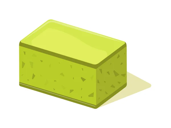 Zelený čaj želé koláč matcha izolované na bílém — Stockový vektor