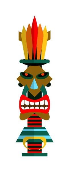 Символ цивілізації Тотем полюса майя ізольовано на білому — стоковий вектор