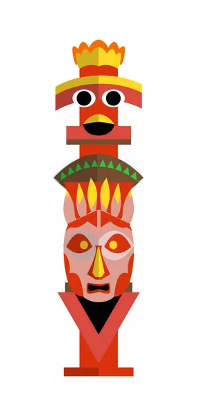 Tótem indio de color representación familia clan tribu — Vector de stock