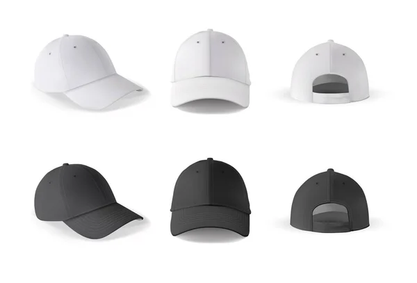 Ealistic baseball cap template vector set — Stock Vector