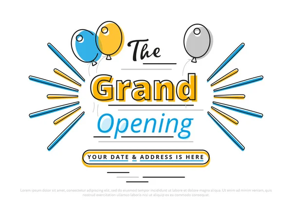 Grand opening celebration ceremony vector banner — Stock Vector