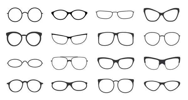 Eyeglasses frame icon on white background set — Stock Vector