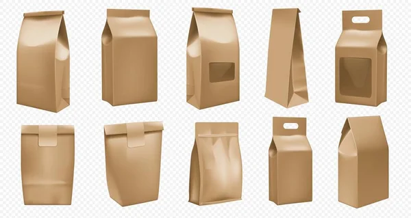Plantilla de paquete de alimentos. mockup bolsa blanca — Vector de stock