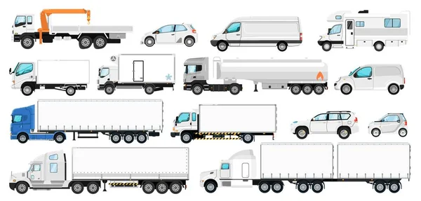 Conjunto de marcas de veículos. Modelo de transporte — Vetor de Stock