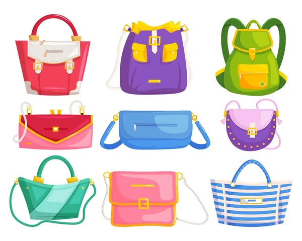 Woman handbags. Modern woman hand bags — Stock Vector