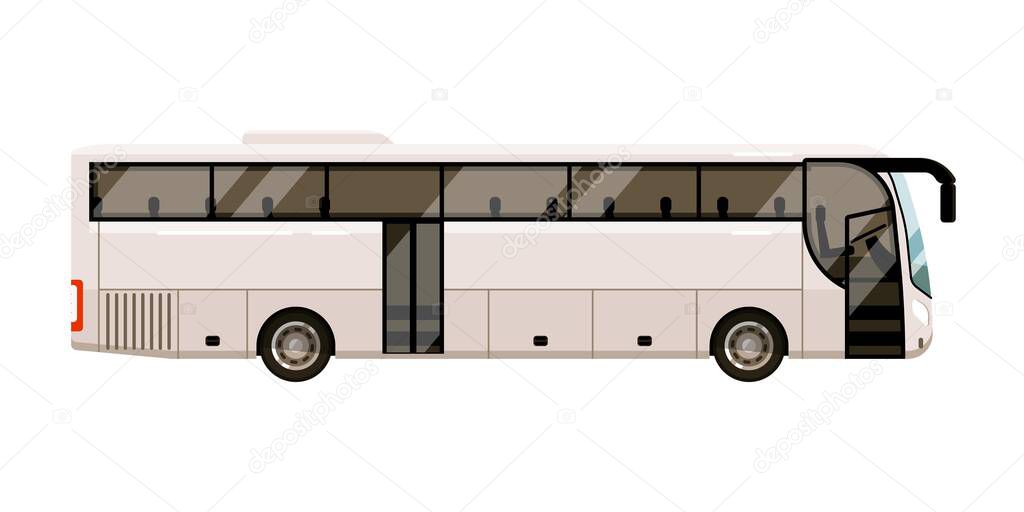 City bus for transportation on white background