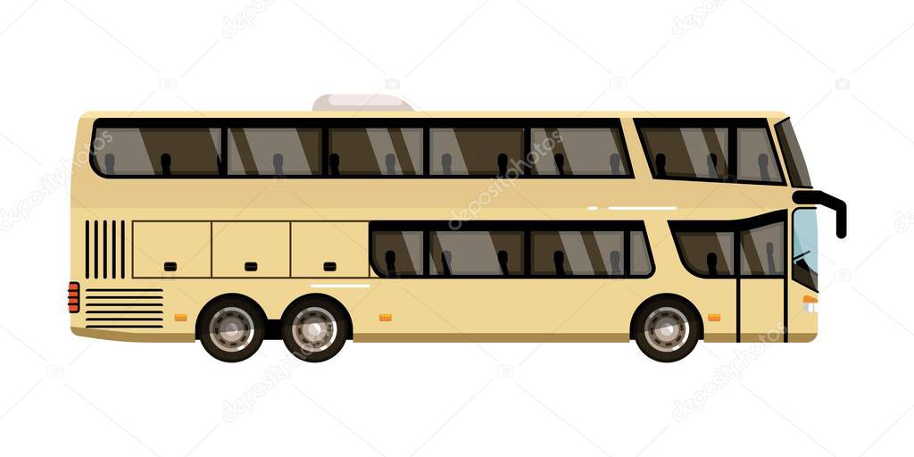 Double decker coach isolate on white background