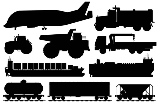 Conjunto de transporte de mercadorias. Veículo de transporte de carga —  Vetores de Stock