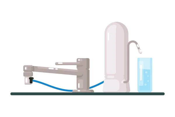 Water filter system isolated on white background — Stock Illustration Water filter system isolated on white background Stock Vector
